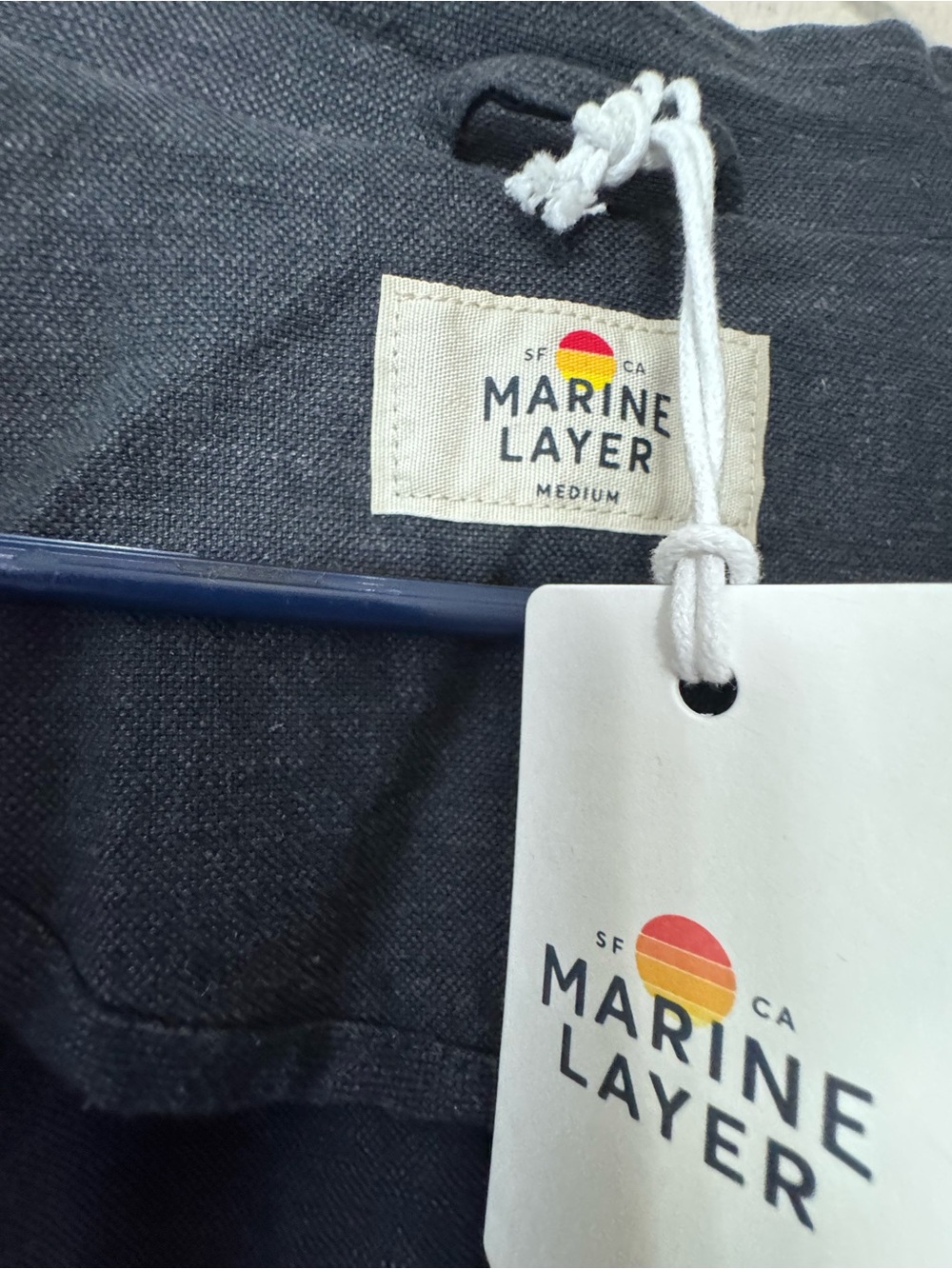 Marine Layer Flora Hemp Blazer Navy Size M NWT $168 MSRP - Picture 3 of 6